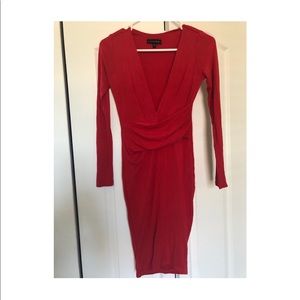 Red fitted dress